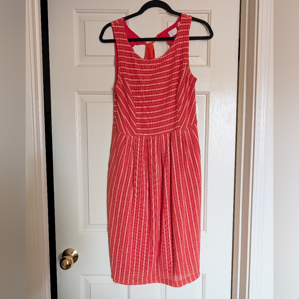 Anthropologie Pink Ribbon Dress